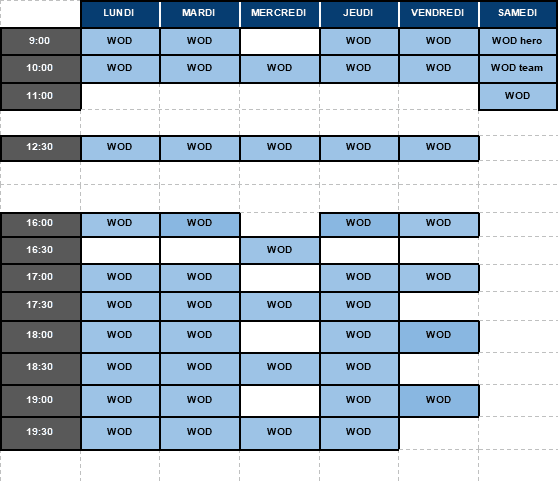 planning wod crossfit la roche sur yon
